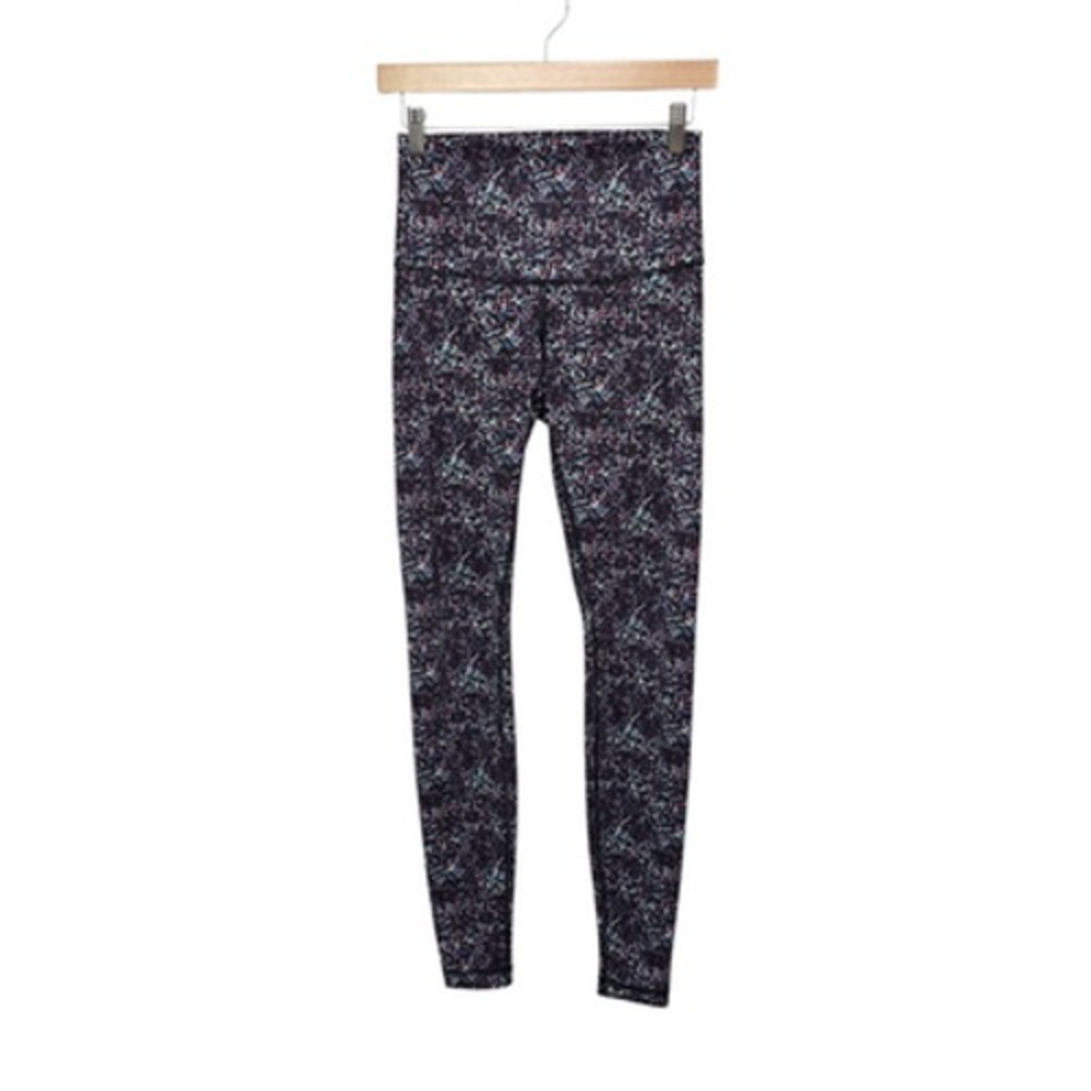 Lululemon Pants Womens 6 Black Multi High Rise Yoga Leggings Full Length Print